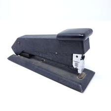 Vintage Bostitch Stapler Black Crinkle Finish Metal Made In USA Heavy Duty