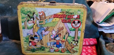 thermos metal mickey mouse & friends tin lunch box