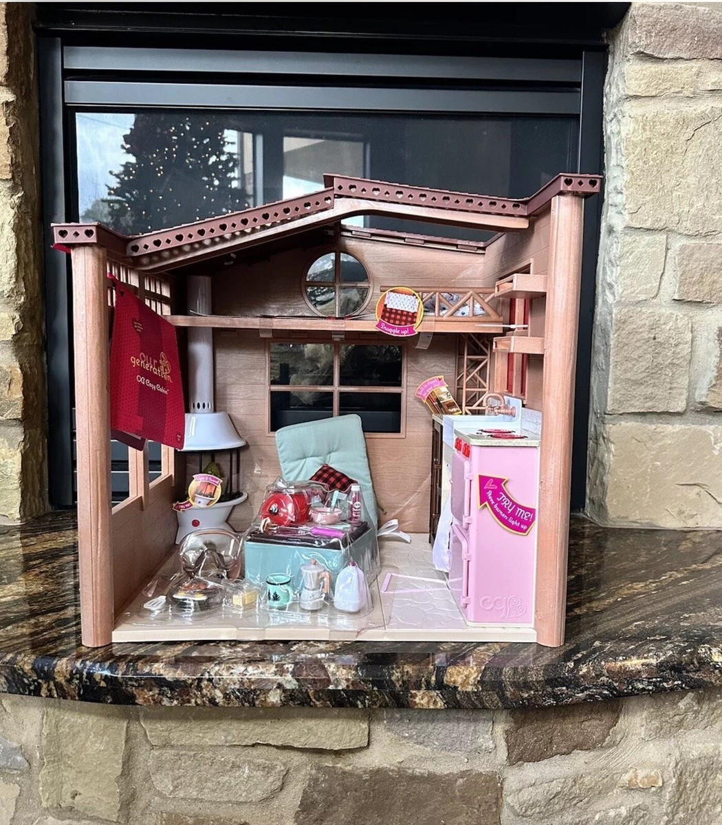 Our Generation Cozy Cabin Dollhouse Playset With Electronics for