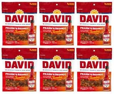 DAVID Frank's RedHot Salted & Roasted Jumbo Sunflower Seeds, 5.25-Ounce (6 Bags)