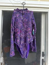 74 Medium SPF RASHGUARD Long Sleeve swim LEOPARD bathing suit women