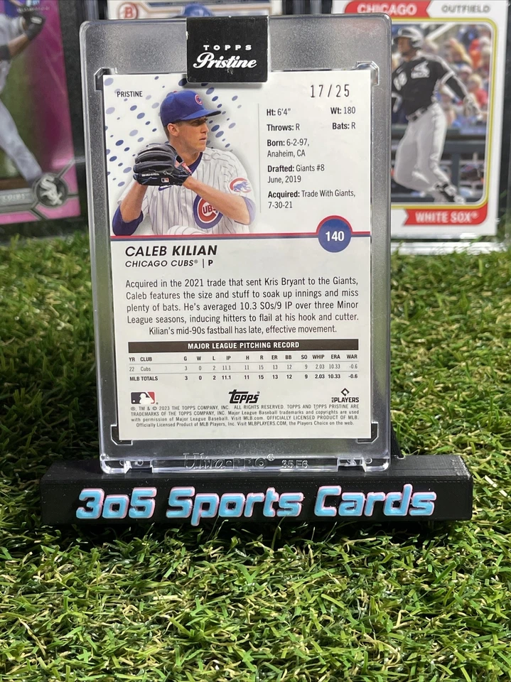 2023 Topps Pristine Baseball CALEB KILIAN RC  Orange /25 -Cubs - Image 2 of 2