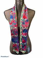 The Luxury Of Silk Scarf Womens Pink Blue  