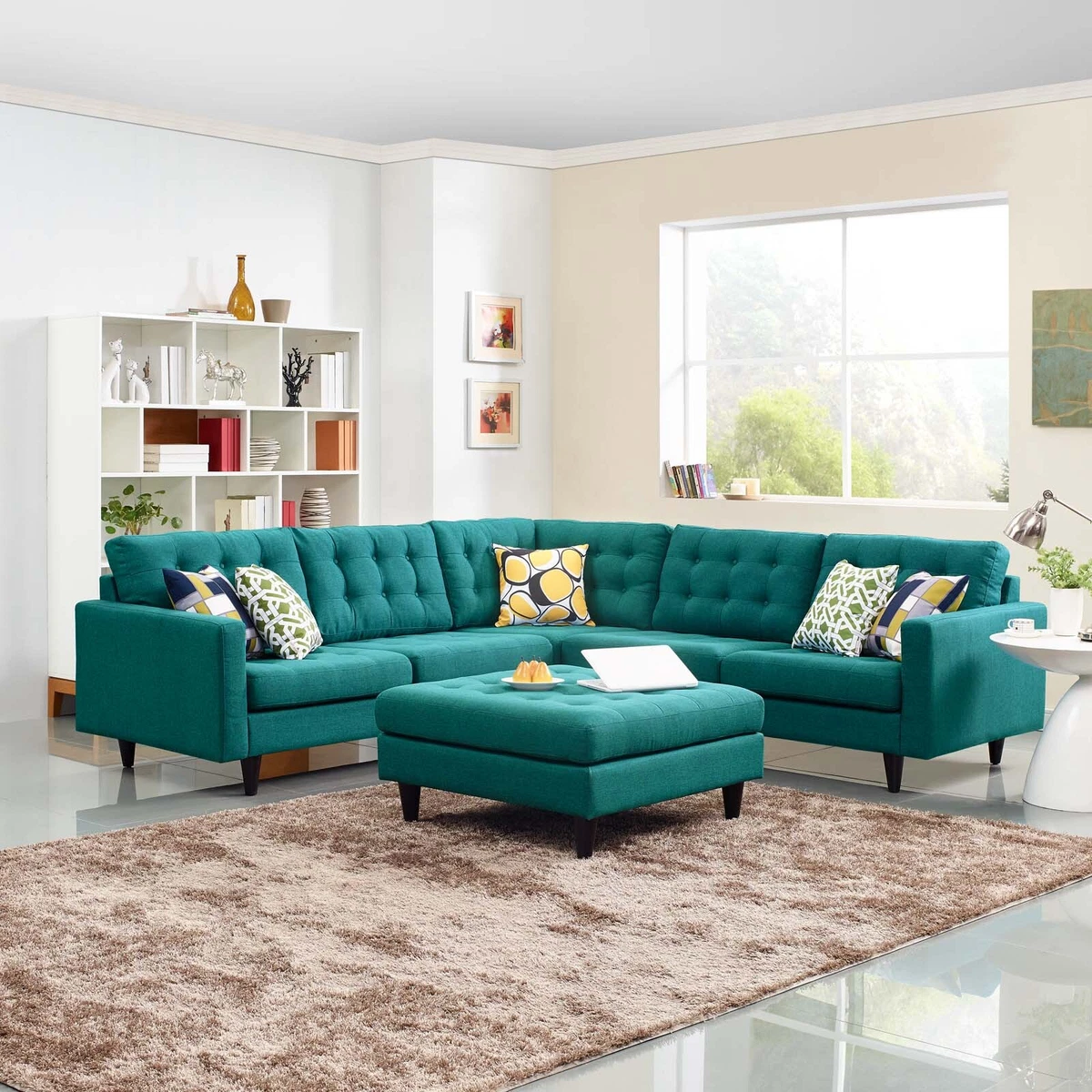 Teal sectional couch deals