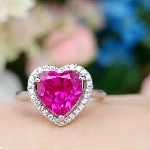 Pink Sapphire Heart Cut in Grade GEM | Chatham Lab Stone