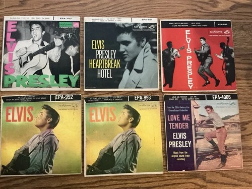 Lot Of 6 Vintage 1950's Elvis Presley 45 RPM Color Picture Sleeves Only