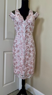 tadashi pink lace dress Tadashi Shoji Women's Elissa Lace Blouson Gown - White