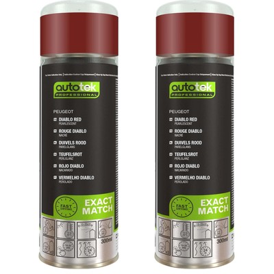 Autotek Peugeot Diablo rot schnelltrocknender Aerosol-Sprühlack 300 ml x2