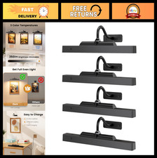 4-Pack Wireless Picture Light, 12" Battery Operated Art Frame Lighting, Remote C