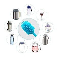 Blue-L/38Cm Kitchen Hygiene Cleaning Cup Brush Pacifier Brush Long Handle