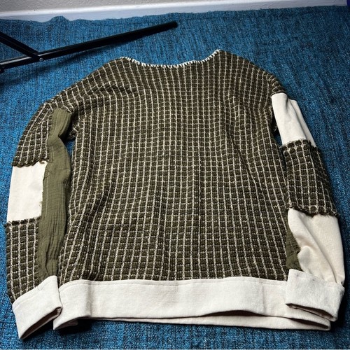Gimmicks Checker Henley Pullover in dunkeloliv Wolle Mohair Mischung Langarm - Bild 5 von 7