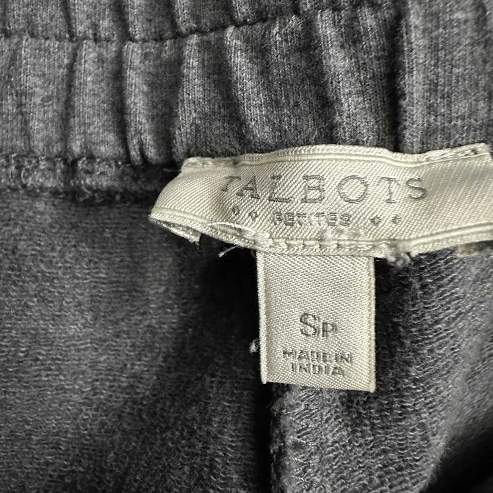 Talbots Pants Womens Small Petite Sp Gray Pull On Drawstring Cotton Stretch PS - Image 2 of 4