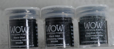 Wow embossing glitter 2 jars black glint/1 jar of rainbow black