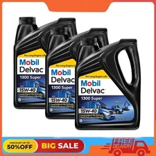 (3 pack) Mobil Delvac 1300 Super Heavy Duty Premium Synthetic Diesel Engine Oil