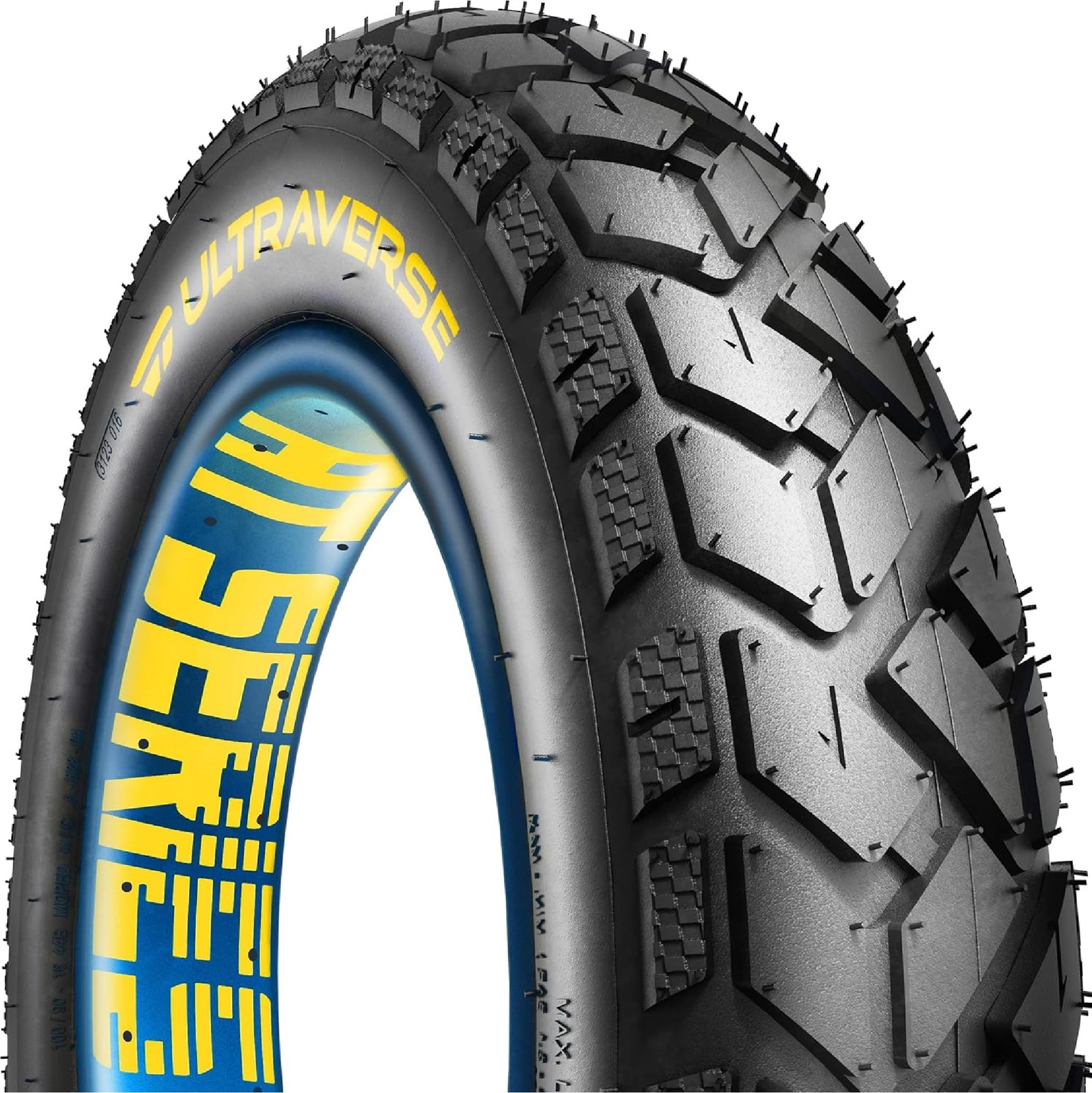 ULTRAVERSE 24x4 E-Bike Fat Tire - Robust, 24x4.0, black tire, yellow logo 