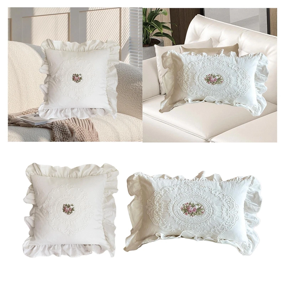 Pizuna Set di 2 Federe per letto matrimoniale cotone 50x80 cm Bianco, 400 fili con trama Sateen