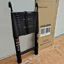 5m Portatile Heavy Duty Multiuso Alluminio Scala Telescopica Allungabile +gancio