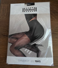 Wolford SYNERGY 20 Tights 7212 Nearly Black NEW unopened Size Small.