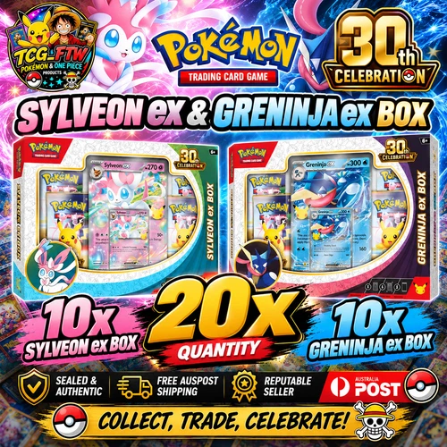 Pokémon 30th Celebration Sylveon & Greninja ex Box 20X  ✅PRESALE✅