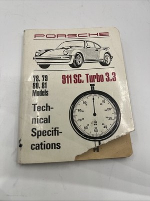 Porsche 911 SC Turbo 3.3 Technical Specs  1st Edition 1981 Print OE 78 79 80 81