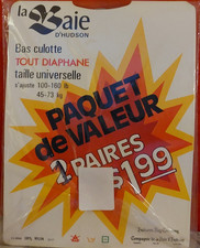 Vintage Pantyhose The Bay 2 Pair All Sheer Color Sand One Size BAMA2