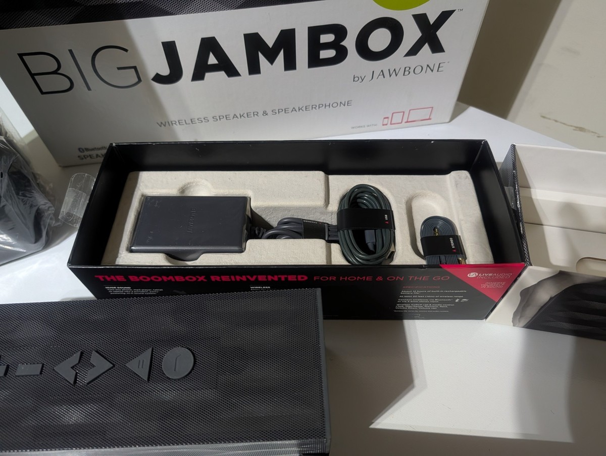 Jawbone Big Jambox Portable Speaker System - Graphite Hex for sale