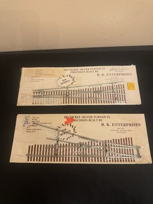 B.K. Enterprises HO Nickel Silver Switch Turnout ( Lot Of 2 ) 