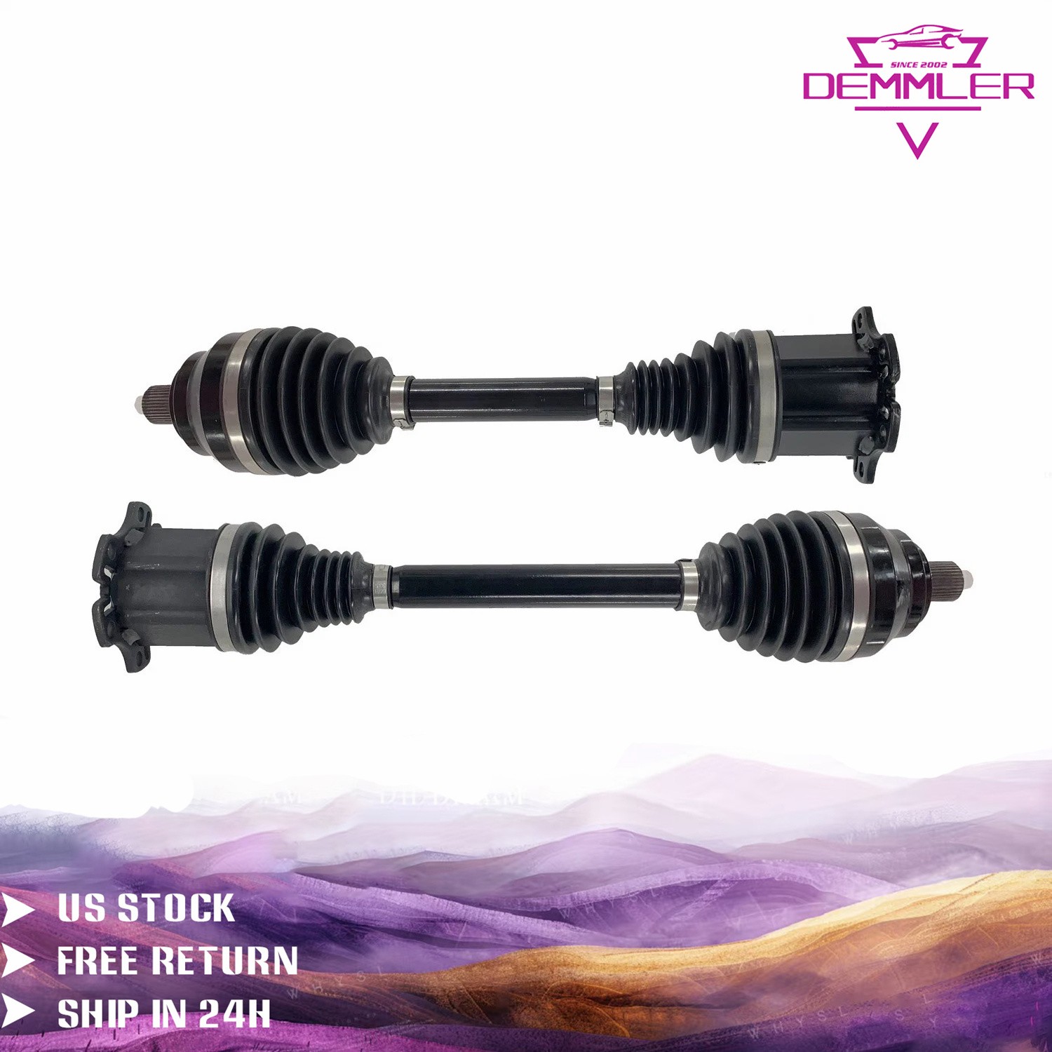 New Pair For Bentley Continental GTC 03-12 Front Axle CV Joints CVJ Drive Shafts