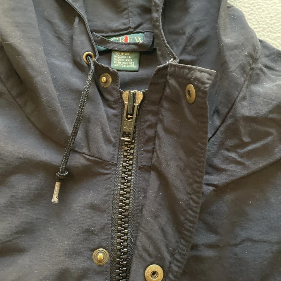 J.CREW Oarsman Men's Black Anorak Pullover Jacket Hooded 1/2 Zip Made In USA - Image 3 of 4