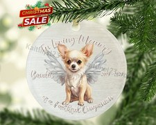 Personalized Chihuahua Memorial Ornament, Custom Pet Memorial Christmas Ornam...