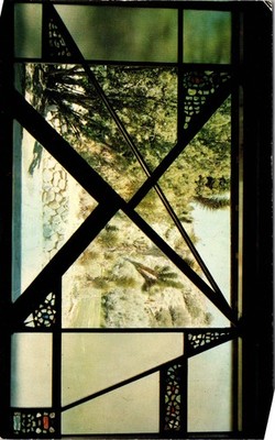 Valyermo CA Benedictine Priory Refectory Window Louisa Jenkins Art Postcard