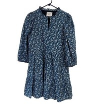 Tuckernuck Hyacinth House Blue Floral Mini Dress Size S Keyhole Front EUC