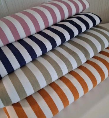 French Terry 50 x 150 cm Streifen in 4 Farben II - Bild 1 von 4