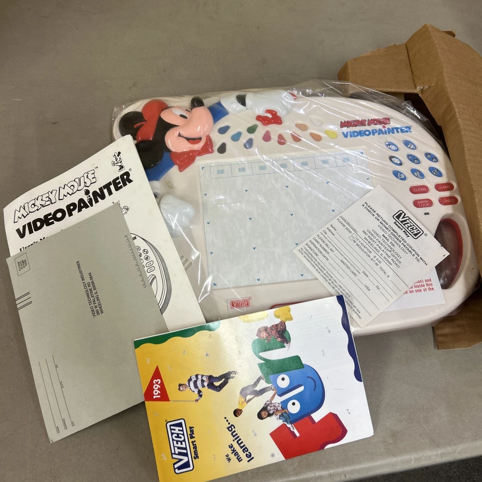 VTech Disney MICKEY MOUSE VIDEO PAINTER - NEW Open Distressed Box - Image 3 of 4