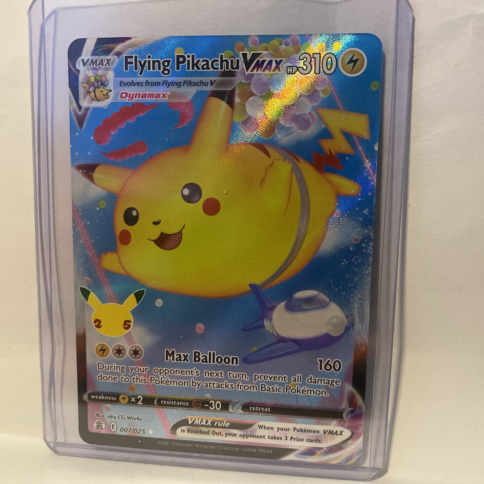 Pokémon TCG Flying Pikachu VMAX Holo Ultra Rare Card Celebrations 007/025 NM