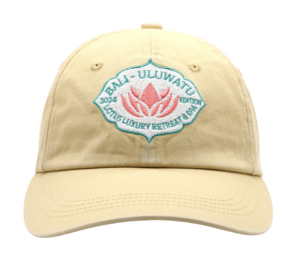 NUEVO CON ETIQUETAS 100% Auténtico De Colección Bali Lotus Lujo Retiro y Spa Sombrero Amarillo