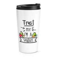 Trust Me I'm A Vegan Reise Becher Tasse Favorit Best Lustiger Witz Thermo Becher