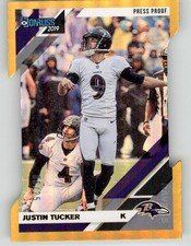 2019 Panini Donruss Press Proof Gold Die-Cut Justin Tucker #29 /25 BAL