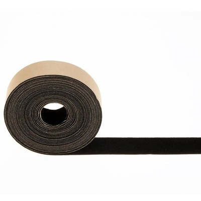 Thin Black Velvet Felt Tape 1in x 16ft - Ideal for Sound Absorption Projects