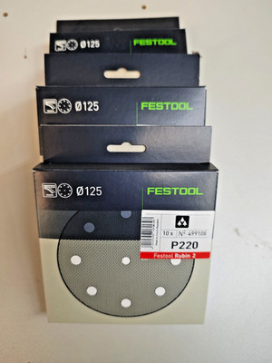 Festool Schleifmittel D125 P220 RU/10 Rubin RO 125, ES 125, ETS 125, ETSC 125,