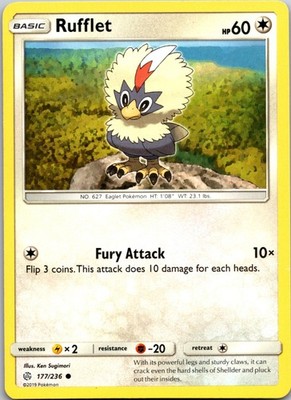 Rufflet Normal Common SM - Cosmic Eclipse 177/236 LP