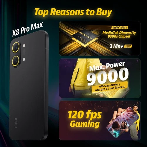 POCO X8 Pro Max 512GB 12GB RAM  Unlocked | Dimensity 9500s | 9000mAh | Black - Picture 2 of 20