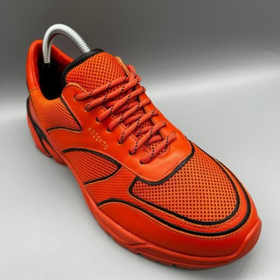 Axel Arigato Tech Runner Vibram Sohlen Orange Leder Herren Uk 7 Turnschuhe Schuhe