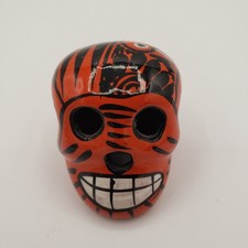 Mexican Day of the Dead Dia de los Muertos Mini Ceramic Sugar Skull 1.75" Red