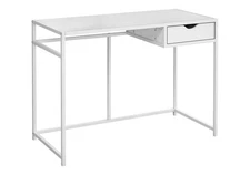 【US】Computer Desk,Home Office,Laptop,Storage Drawer,42"l,Work,White Laminate,Wh