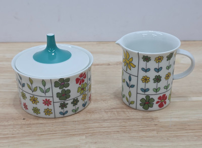 Rosenthal Emilio Pucci Piemonte Lidded Sugar Bowl and Creamer Tegel #4071