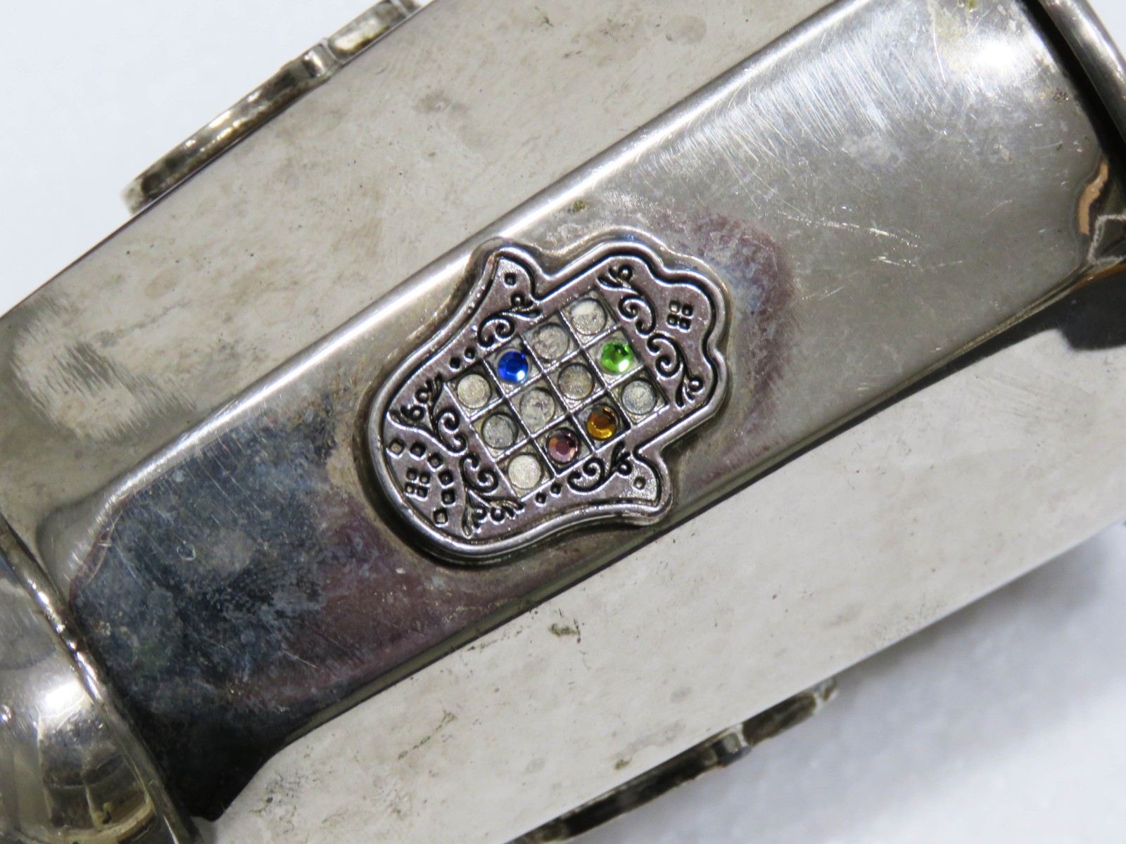 Beautiful Judaica Kabalistic Cup Silver plated with Hebrew Writing, amulet.