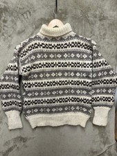 Vintage Llokholm Sweater 100 Pure Virgin Wool Fits Medium womens white