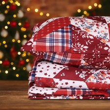 Queen Size 4-Piece Christmas Set - Ultra Soft  Breathable Polyester Bed Shee...