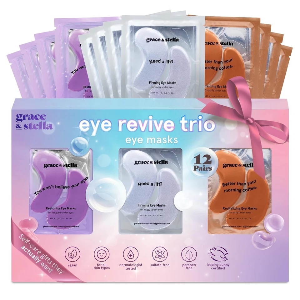 Under Eye Patches 12 Pairs – Vegan Dark Circle & Puffiness Treatment Masks - Image 2 of 4